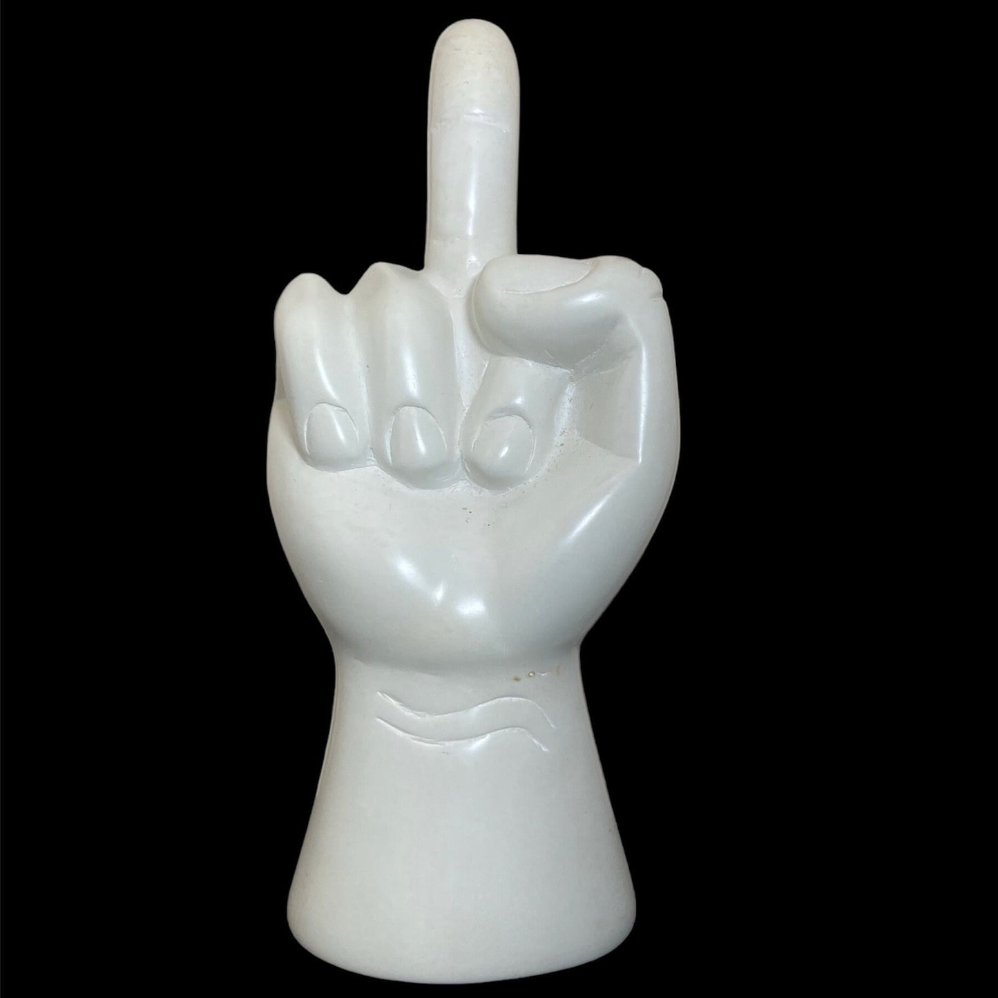 Hand-Carved Soapstone Middle Finger Sculpture: Edgy Desk Art
