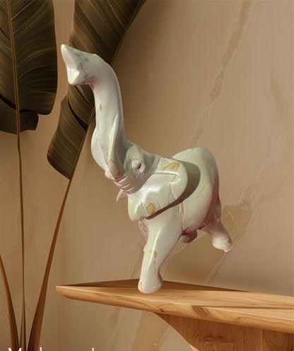 Soapstone Elephant Statue – Handcrafted Standing Sculpture for Home Decor