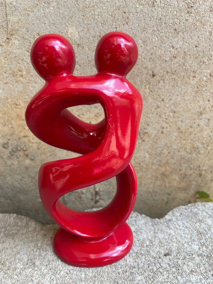 Two Lovers Soapstone Sculpture – Abstract Heart Design, Hand-Carved Romance Figurine