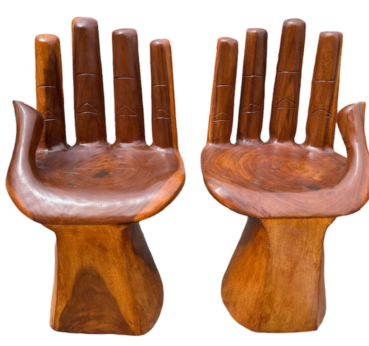 Hand‑Carved Wooden Hand Chair  Rustic Boho Accent Furniture, Buddha‑Inspired Sculptural Décor, Handmade Statement Chair
