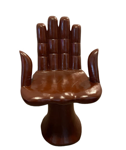 Two Thumb Wooden Hand Chair: Surrealist Art Sculpture