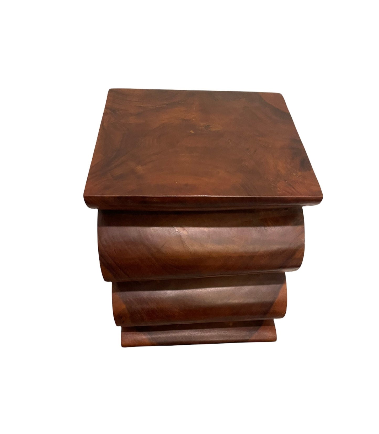 Handmade Wooden Wave Accent Table: Eco-Friendly Walnut Entryway Stand