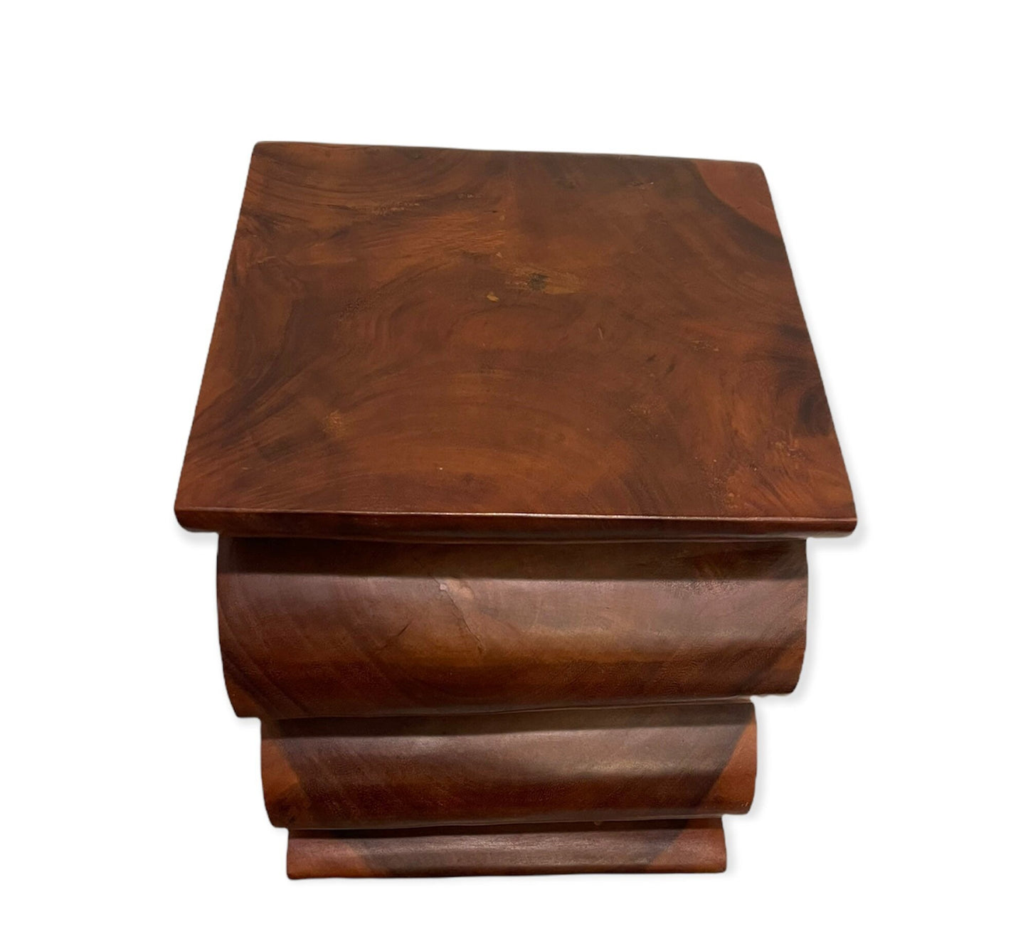 Handmade Wooden Wave Accent Table: Eco-Friendly Walnut Entryway Stand