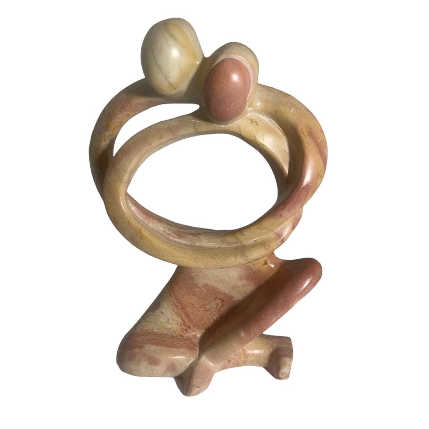 Soapstone Lovers Sculpture: "Together Forever" Romantic Decor