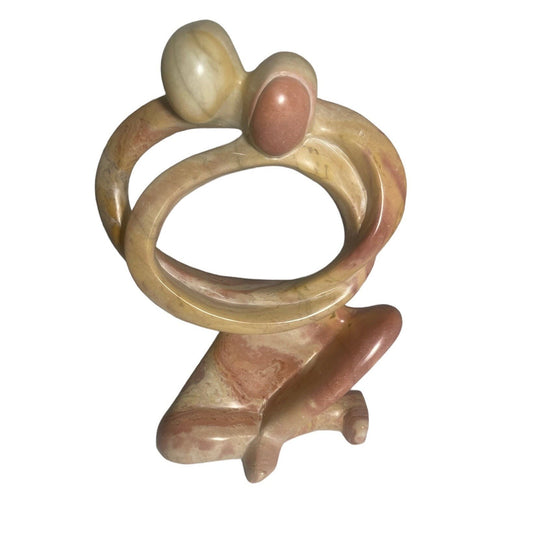 Soapstone Lovers Sculpture: "Together Forever" Romantic Decor