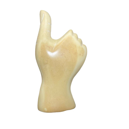 Handmade Soapstone Thumbs Up Statue: African Art Decor