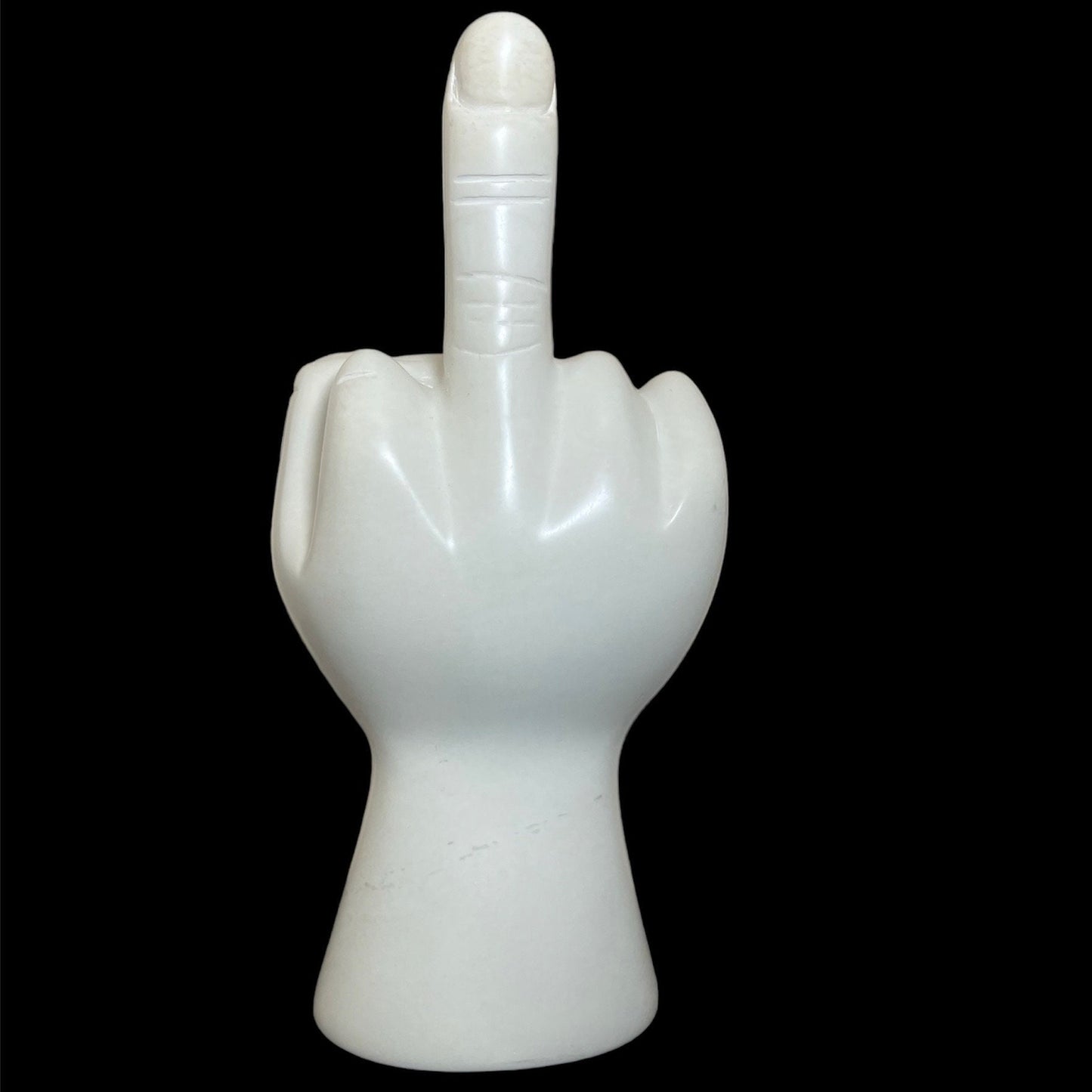 Hand-Carved Soapstone Middle Finger Sculpture: Edgy Desk Art