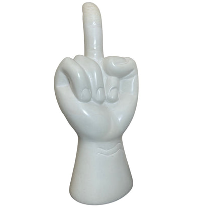 Hand-Carved Soapstone Middle Finger Sculpture: Edgy Desk Art