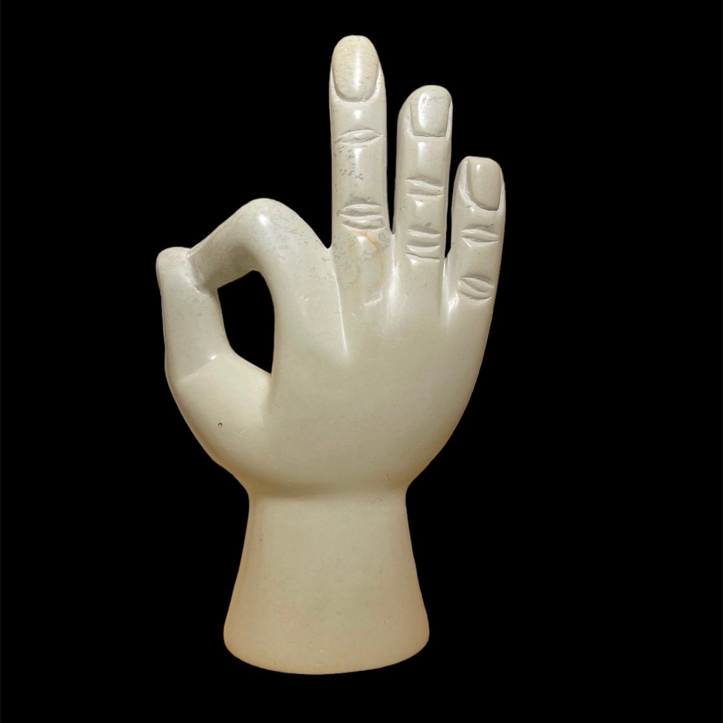 Handmade Soapstone Okay Hand Sculpture: African Art Decor