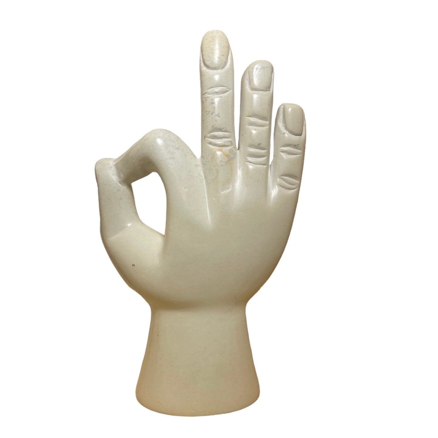 Handmade Soapstone Okay Hand Sculpture: African Art Decor