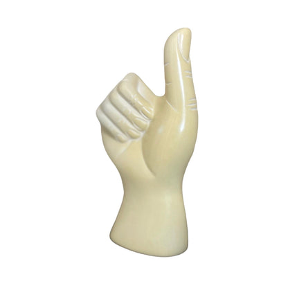 Handmade Soapstone Thumbs Up Statue: African Art Decor
