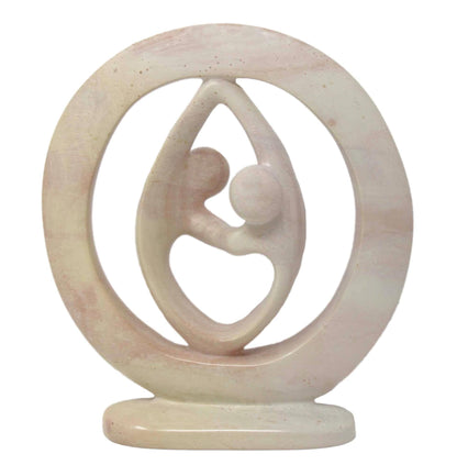 Handcrafted Soapstone Lover's Embrace Sculpture: African Art Gift