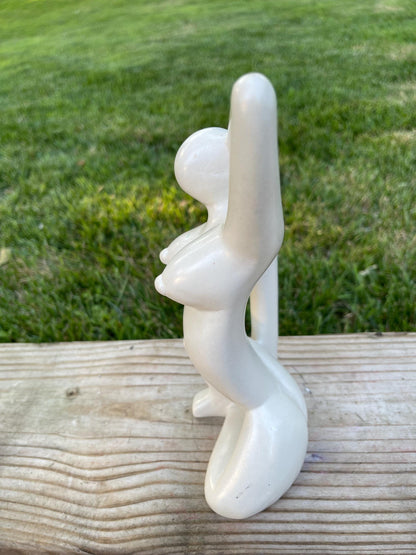 Hand-Carved Soapstone Sculpture: "Sensuous Lady" Curvy Female Form Art