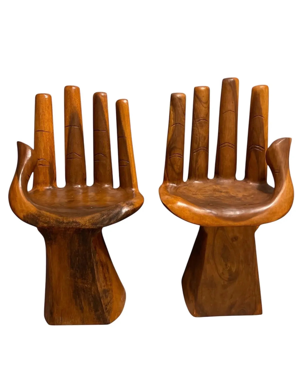 Hand‑Carved Wooden Hand Chair  Rustic Boho Accent Furniture, Buddha‑Inspired Sculptural Décor, Handmade Statement Chair