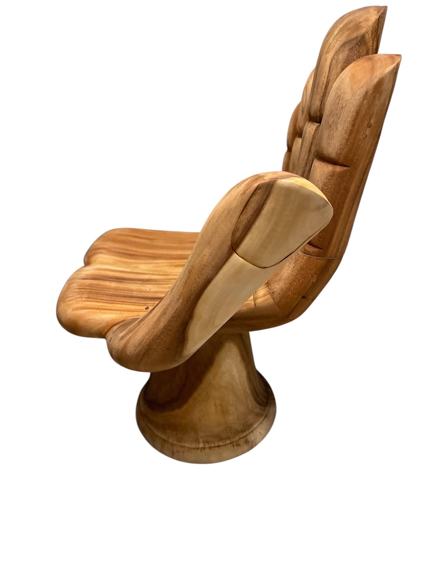 Hand-Carved Natural Wooden Hand Chair – Sculptural Accent Seat, Handmade Artistic Furniture, Unique Statement Décor